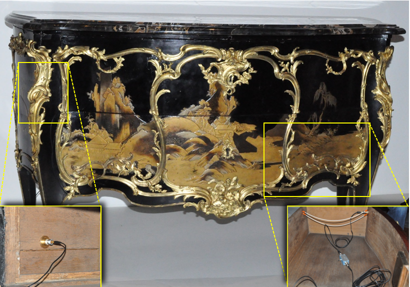 Rys. 2. Monitorowanie elementów drewnianego mebla, komoda, Francja, 1760-1765, Muzeum Wiktorii i Alberta w Londynie.